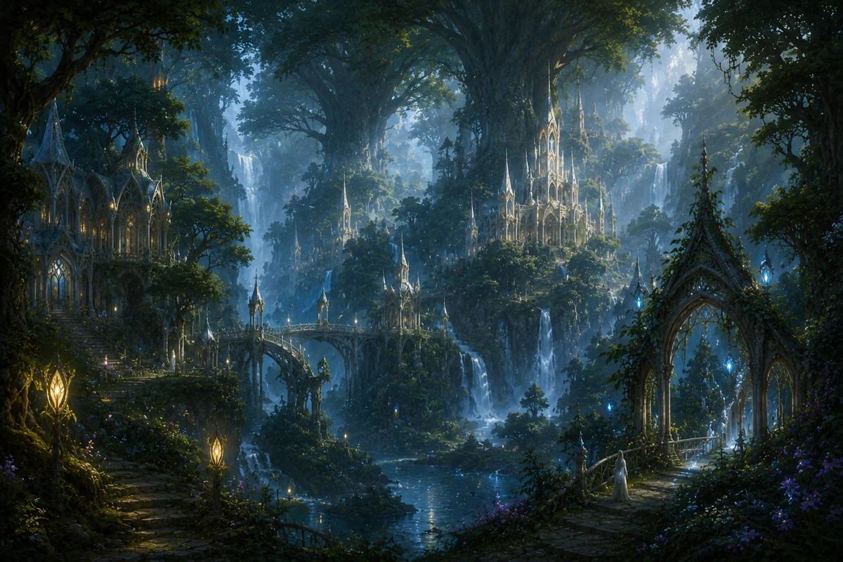 Elderglen — the ancient silver forest of the elves
