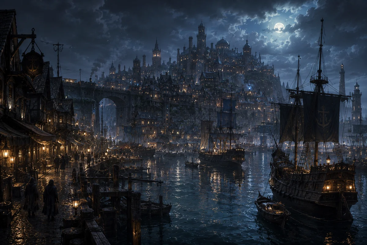 Grayport — the coastal city of trade and shadows