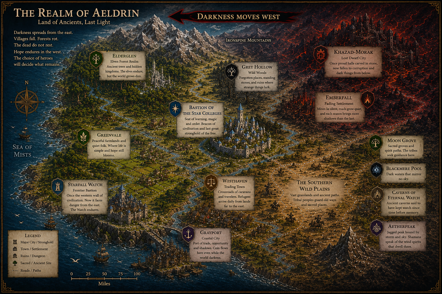 Map of the western reaches of the known world